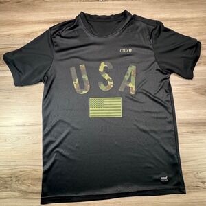 Retro 2020 Mitre Mens USA Soccer Jersey Black Camo American Flag streetwear